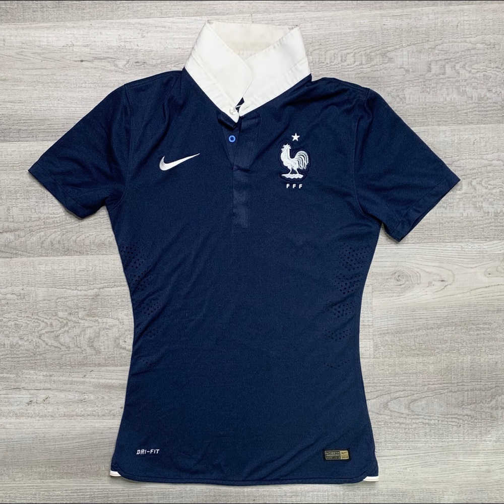 Nike Dri Fit 2014 France Polo S Jersey Soccer